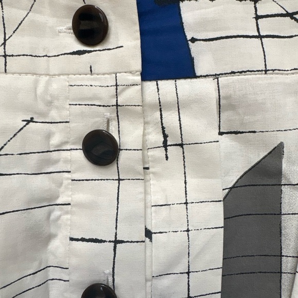 Abstract Print Button-Front Skirt - Picture 2 of 5